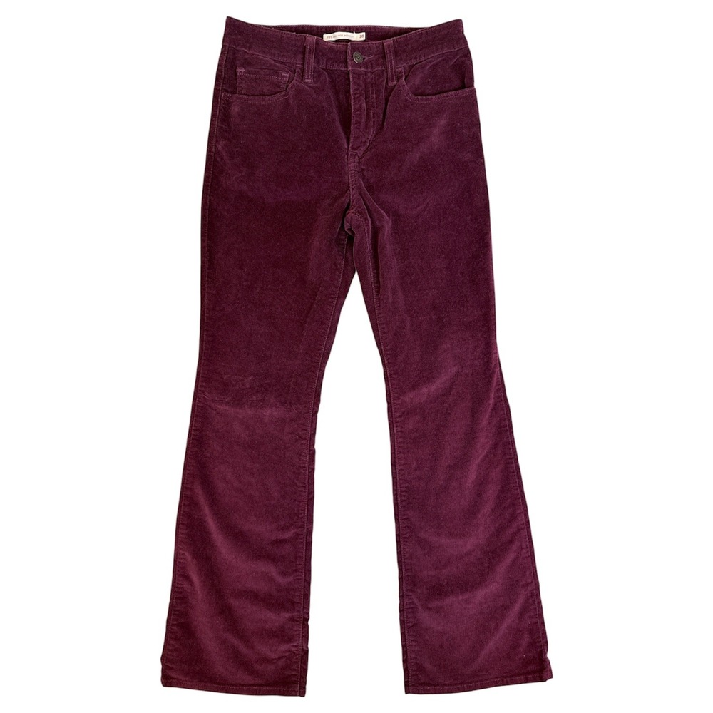 Levi's 725 High Rise Bootcut Women 28 Plum Corduroy Stretch Pants 18759-0192